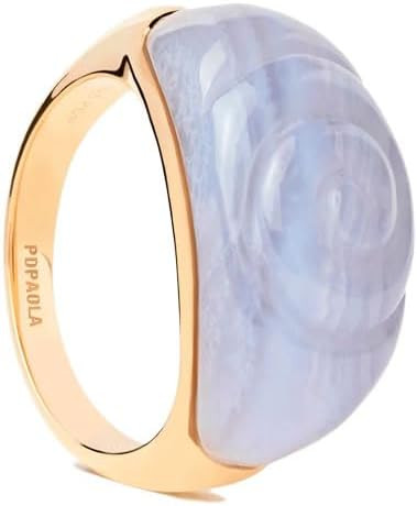 PDPaola Ring Achat Blau Shell AN01-C59-12 Damen Größe 12 | Amazon (DE)