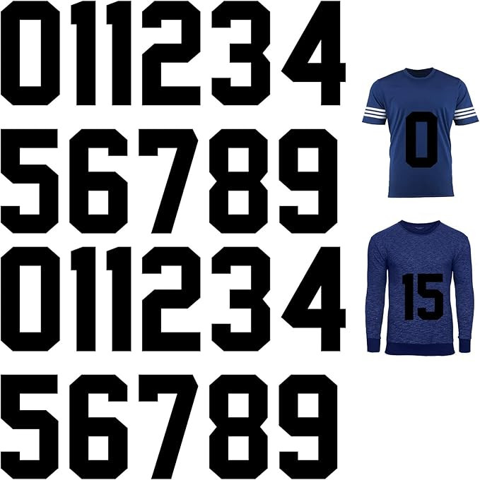 22 Pieces Iron on Numbers T Shirt Heat Transfer Numbers 0 to 9 Jersey Numbers Soft Iron on Number... | Amazon (US)