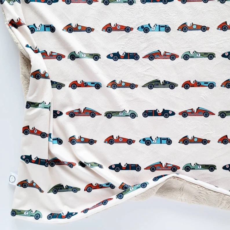 Race Car Baby Blanket, Minky Baby Blanket, Faux Fur Baby Blanket, Boy Blanket, Sage Blanket, Navy... | Etsy (Global)