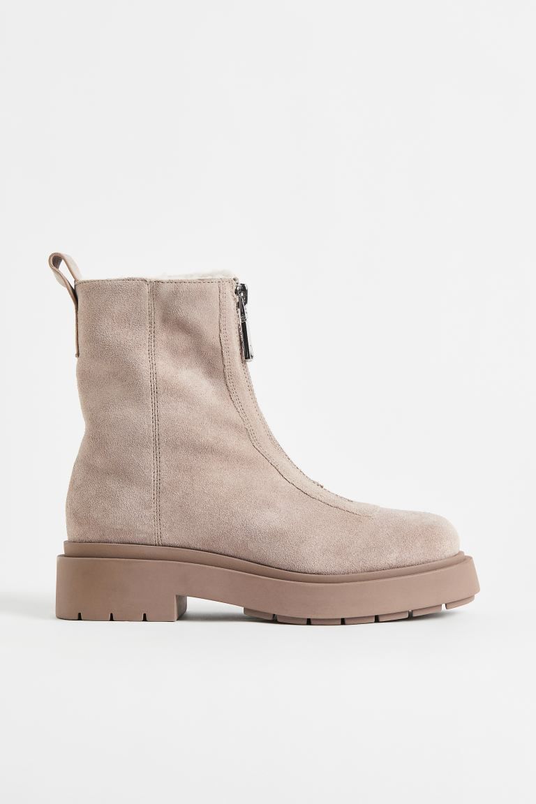 Faux Shearling-lined Leather Boots | H&M (US)