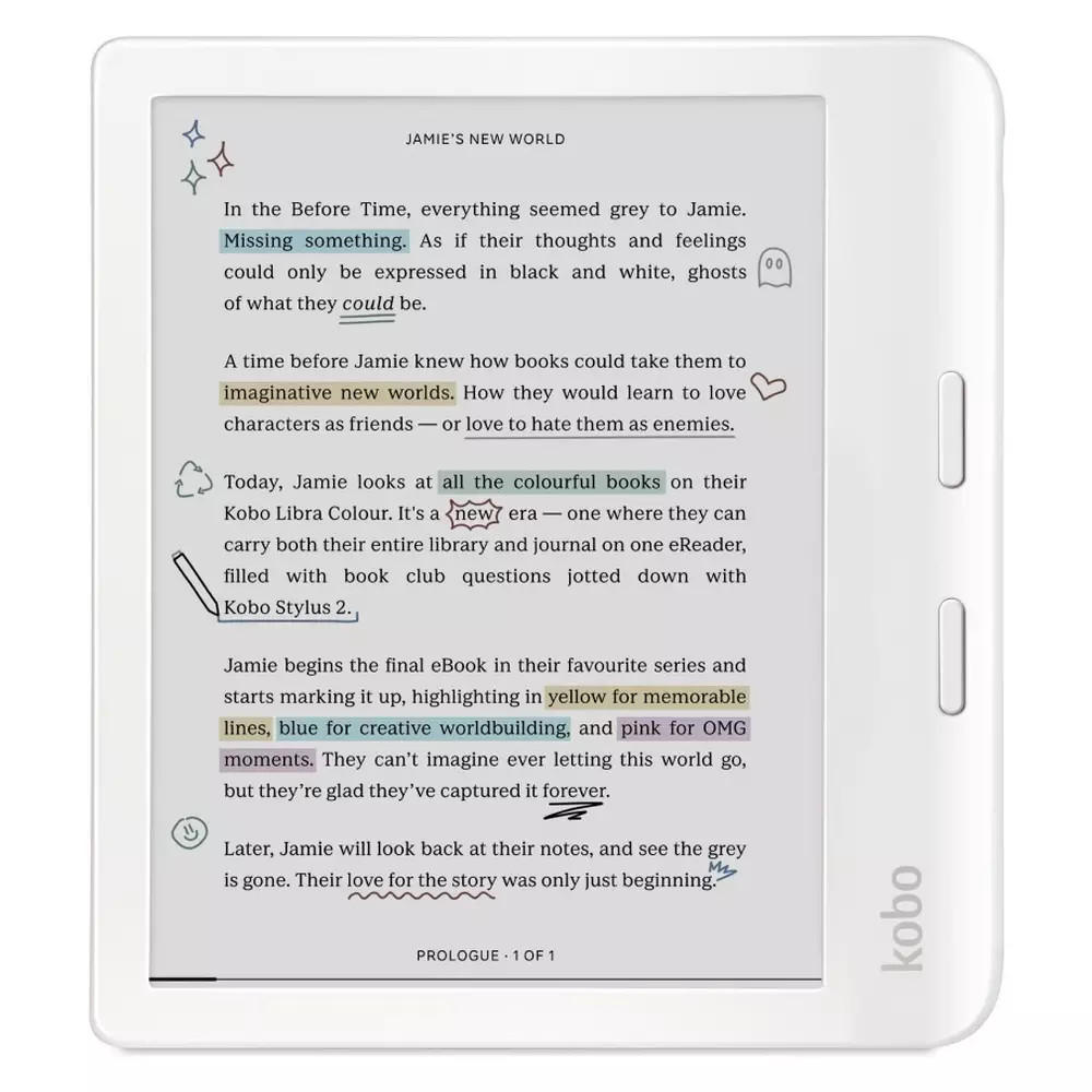 Buy Kobo Libra Colour Wi-Fi 32GB E-Reader - White | Kindle and e-readers | Argos | argos.co.uk