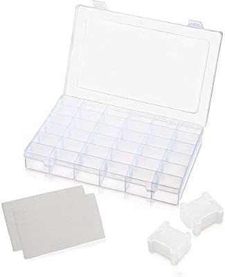 Embroidery Floss Organizer Box with 36 Adjustable compartments Includes 100 Plastic Floss bobbins... | Amazon (US)
