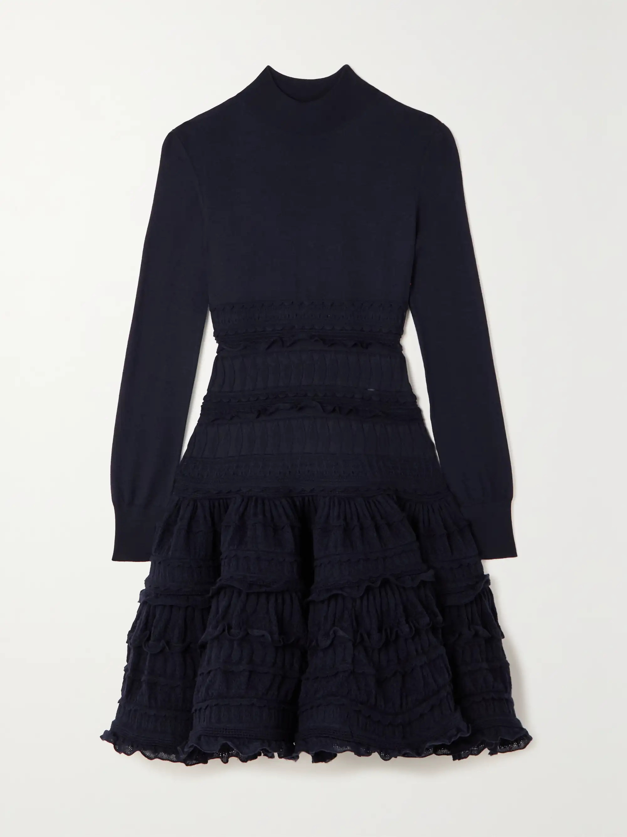 Editions 2 ruffled crochet-knit wool-blend mini dress | NET-A-PORTER APAC
