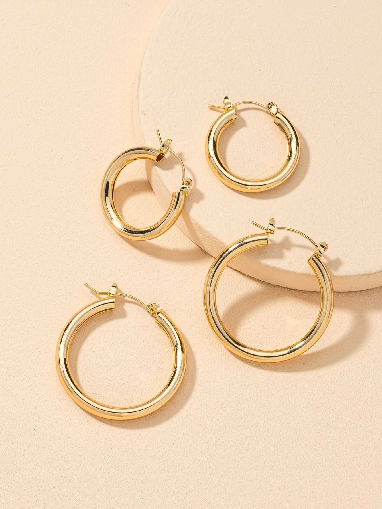 2pairs Simple Hoop Earrings | SHEIN