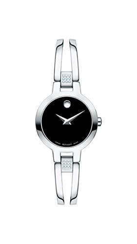 Movado Amorosa Women's Watch - Swiss Quartz Movement, Stainless Steel Bangle Style Bracelet Watch with 18 Diamonds - 3 ATM Water Resistance - Classic Luxury Fashion Timepiece for Her - 24mm | Amazon (US)