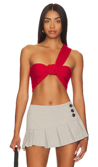 Wenda Rosette Crop Top in Summer Red | Revolve Clothing (Global)