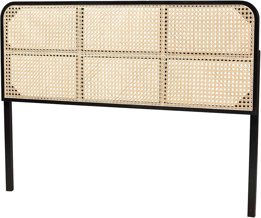 bali & pari Lainer Natural Rattan Headboard, Queen, Black | Amazon (US)