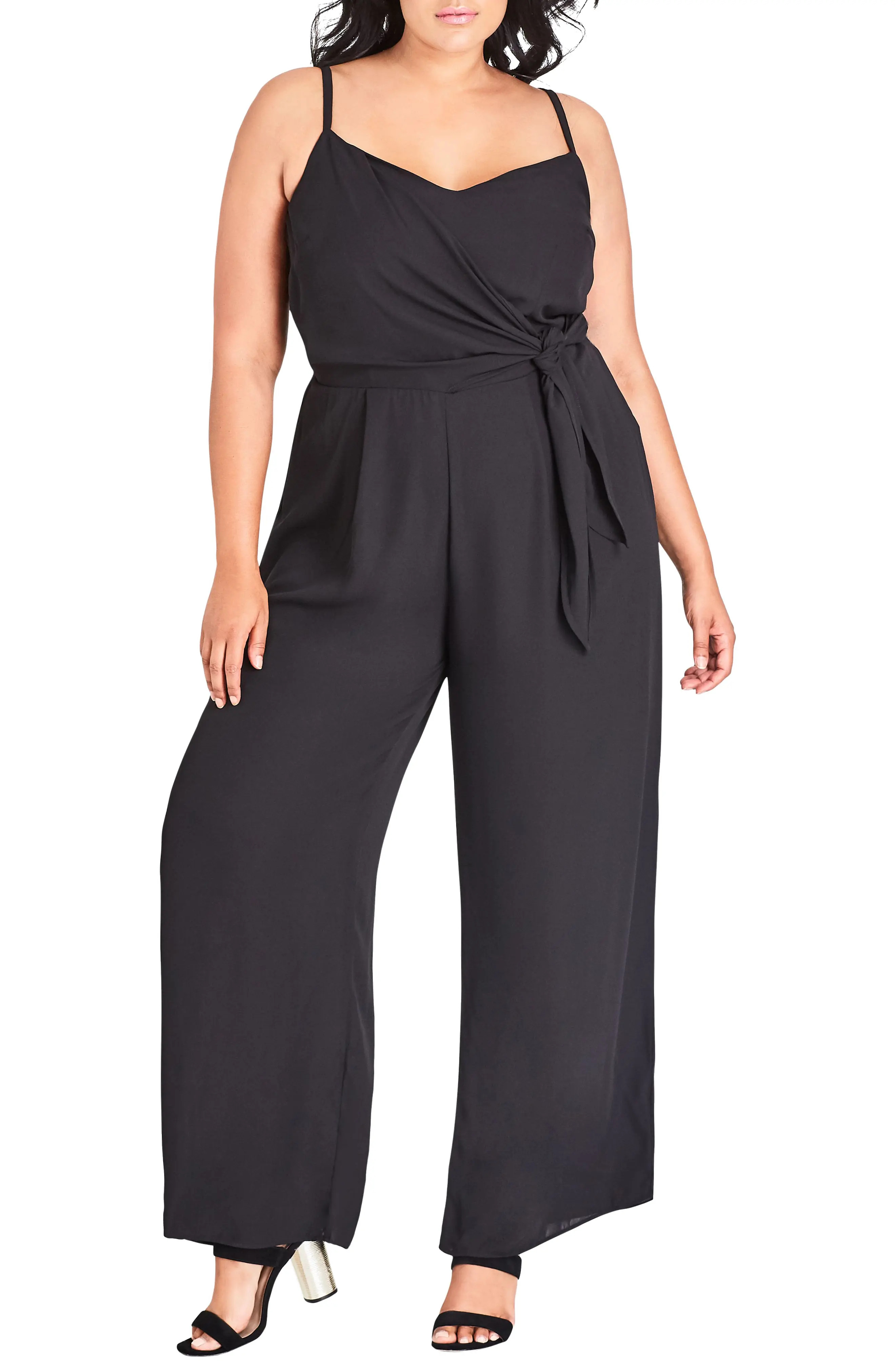Plus Size Women's City Chic Side Tie Jumpsuit | Nordstrom
