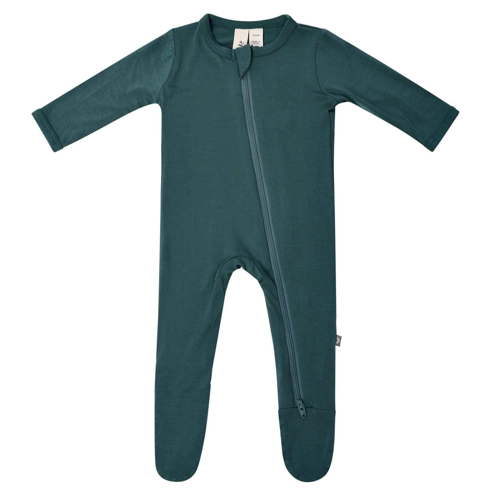 Zippered Footie in Emerald | Kyte BABY