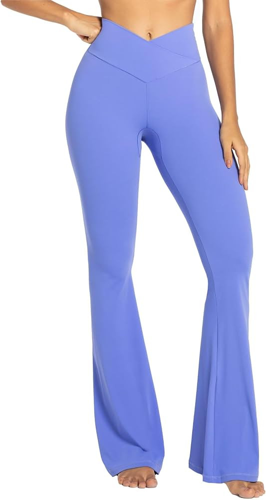 Sunzel Flare Leggings, Crossover Yoga Pants with Tummy Control, High-Waisted and Wide Leg | Amazon (US)