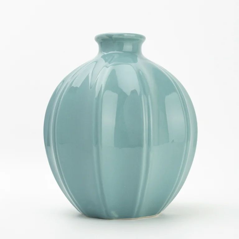 Mainstays Solid Blue Ceramic Vase - Walmart.com | Walmart (US)