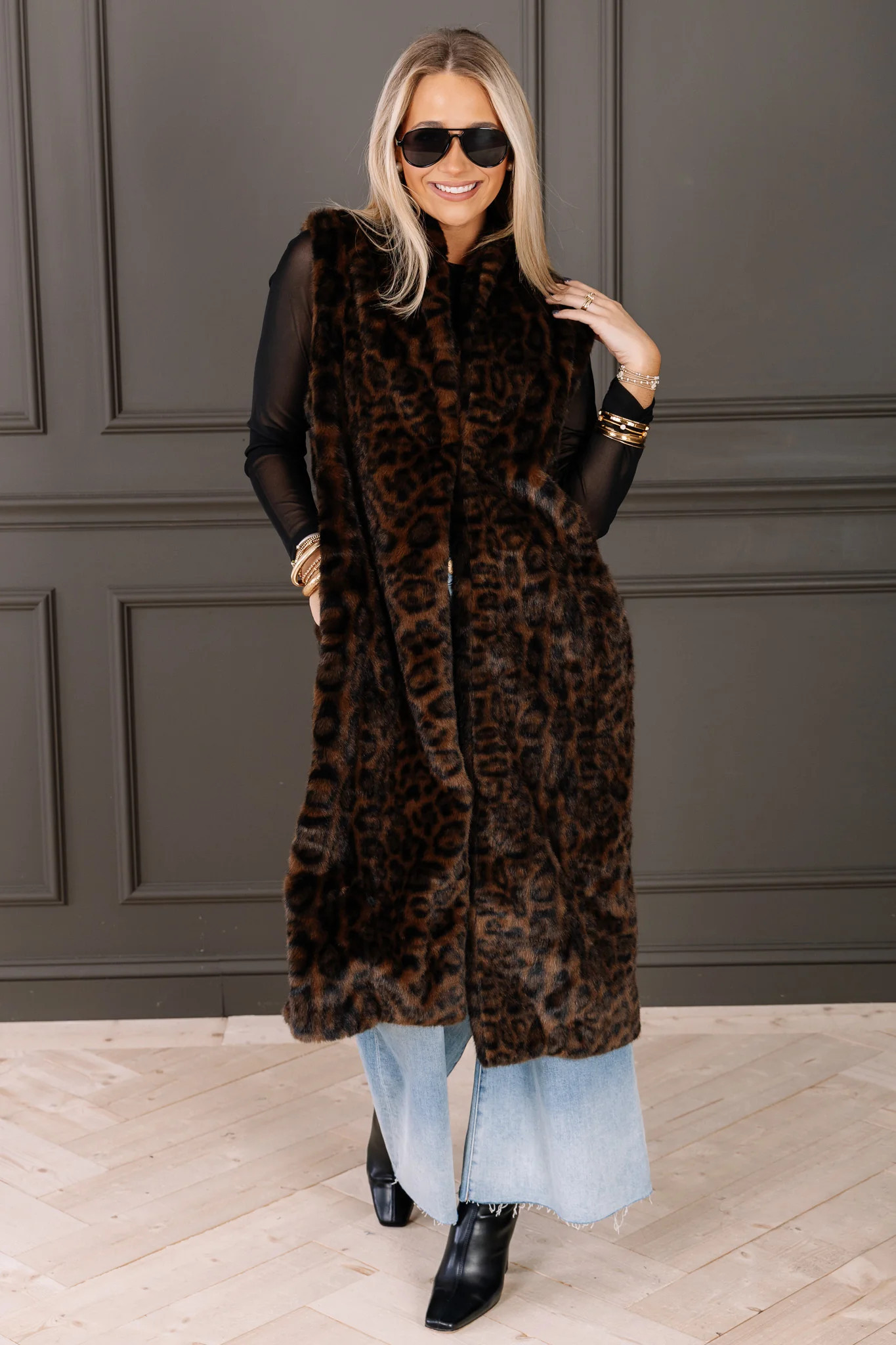 Mary Faux Fur Animal Vest | The Willow Tree