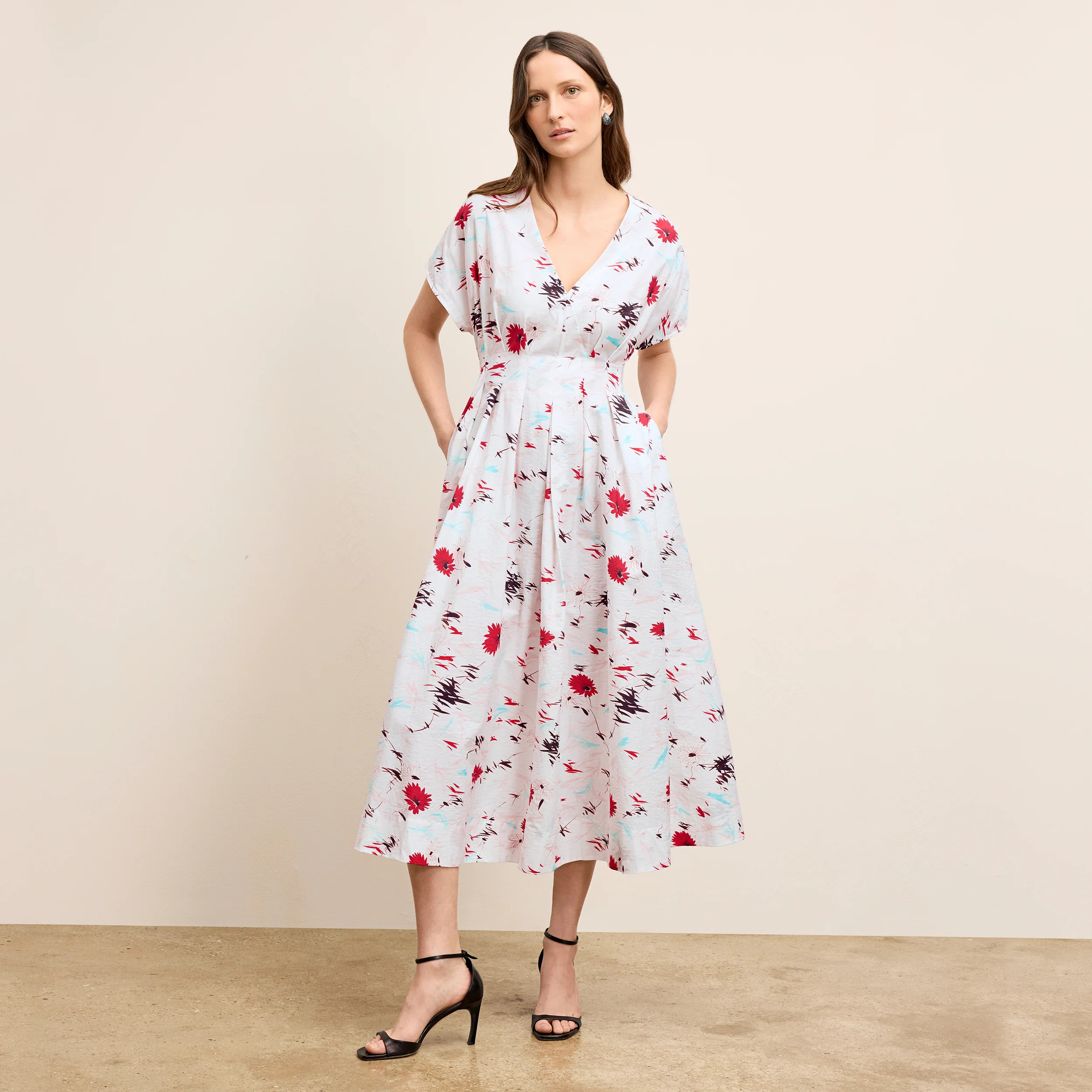 Jelina Summer Friday Dress - Printed Voile :: Brushed Floral | MM LaFleur