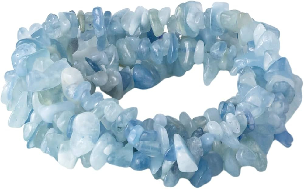 35 inches Chip Stone Loose Gemstones Beads Drilled Strand for Jewelry Making (Aquamarine) | Amazon (US)