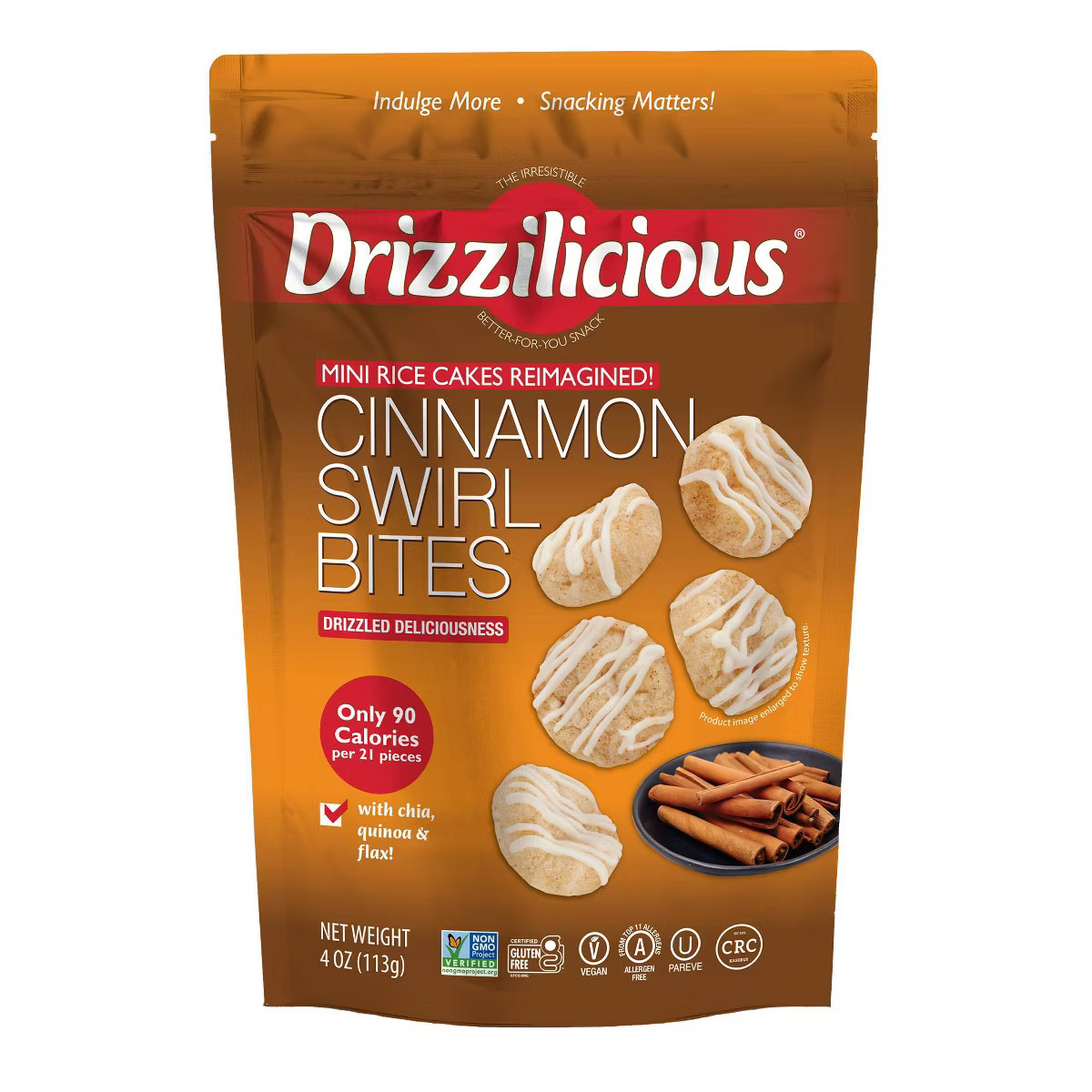 Drizzilicious Cinnamon Drizzled Mini Rice Cake - 4oz | Target