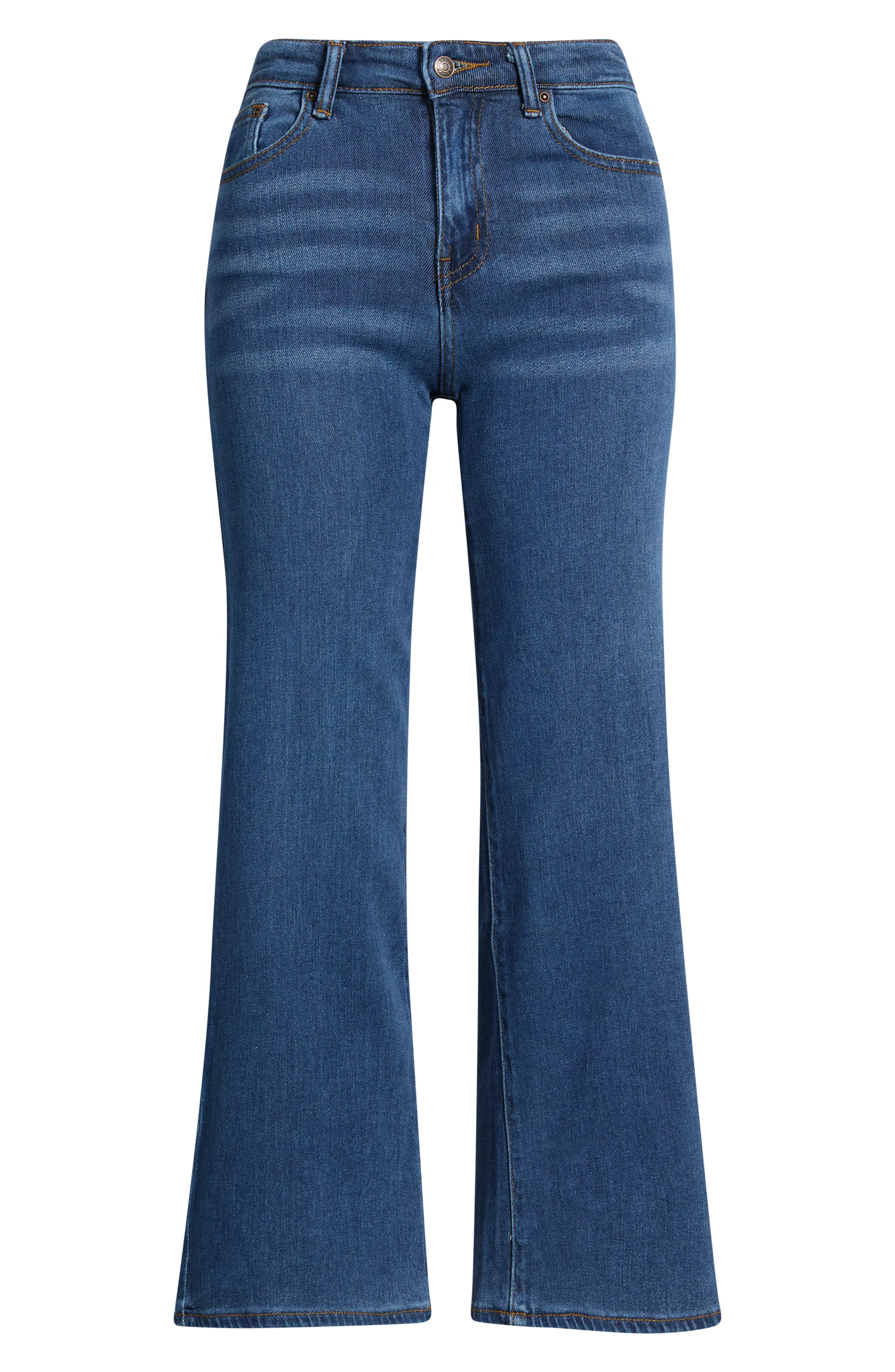 Tractr Kids' Cloud Denim Flare Leg Jeans in Indigo at Nordstrom, Size 8 | Nordstrom