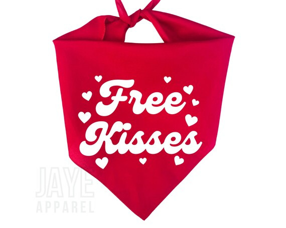 Free Kisses Dog Bandana - Valentine's Day Dog Bandana - Dog Valentine's Day Bandana - Valentine's... | Etsy (AU)