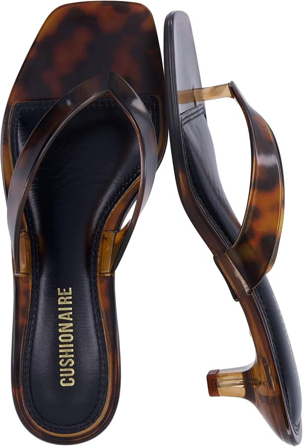 CUSHIONAIRE Riot Jelly Thong Kitten Heels for Women | Amazon (US)