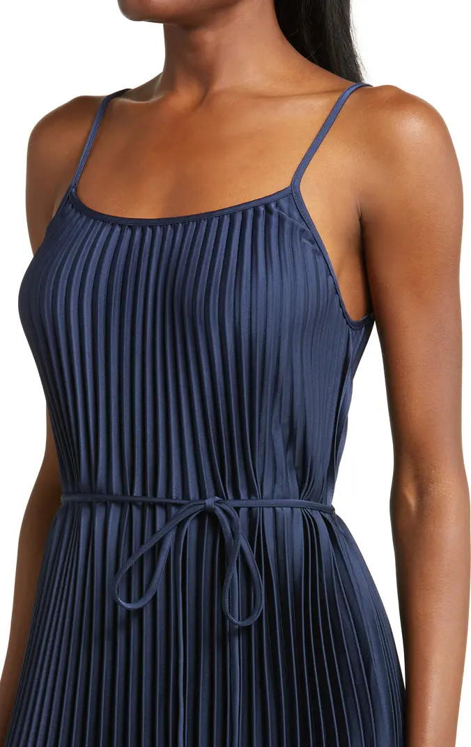 Hammered Satin Plissé Dress | Nordstrom