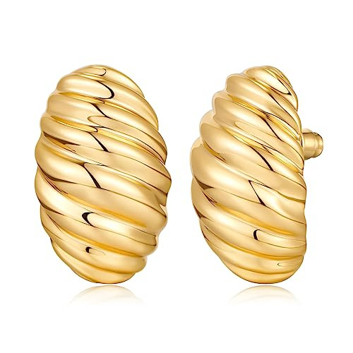 Polished Twisted Stud Earrings for Women Gold Silver Chunky Studs Earrings for Birthday Jewelry | Amazon (US)