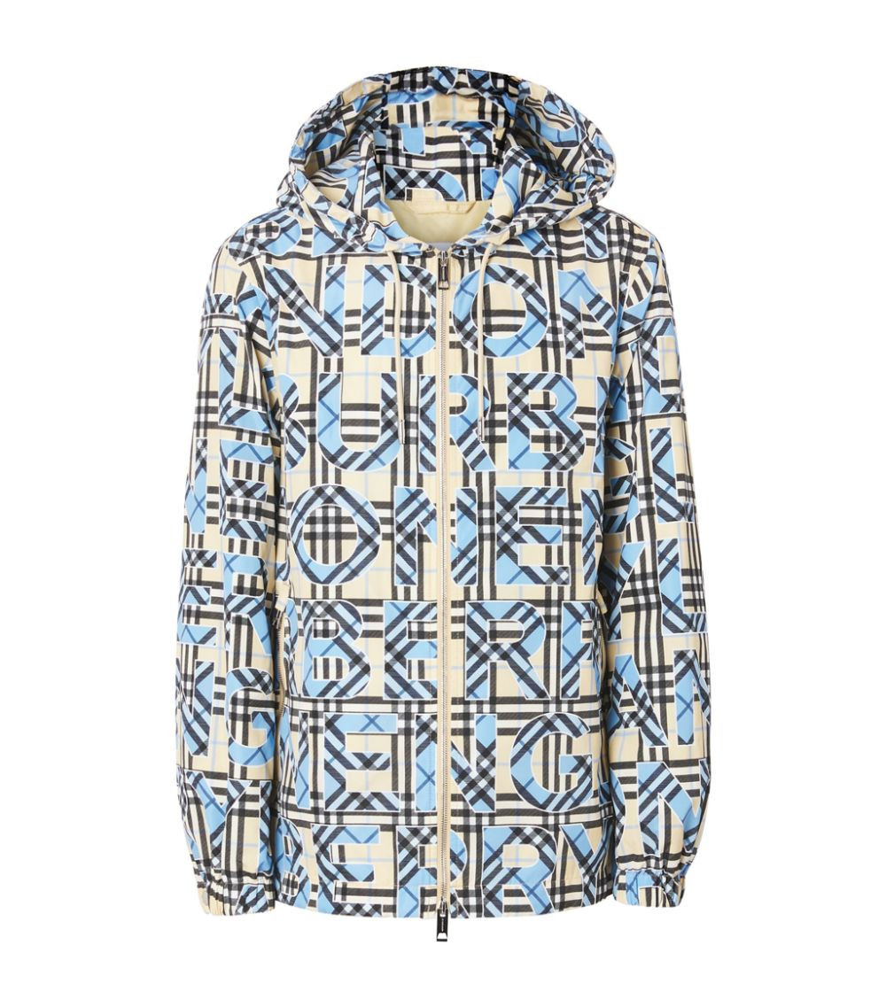 Men's Burberry LogoPrint Vintage Check Hooded Jacket in Blue/Black/Beige | StockX