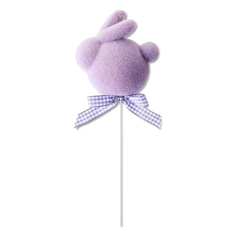 Easter Purple Flocked Bunny Pick, 10 in, by Way To Celebrate | Walmart (US)