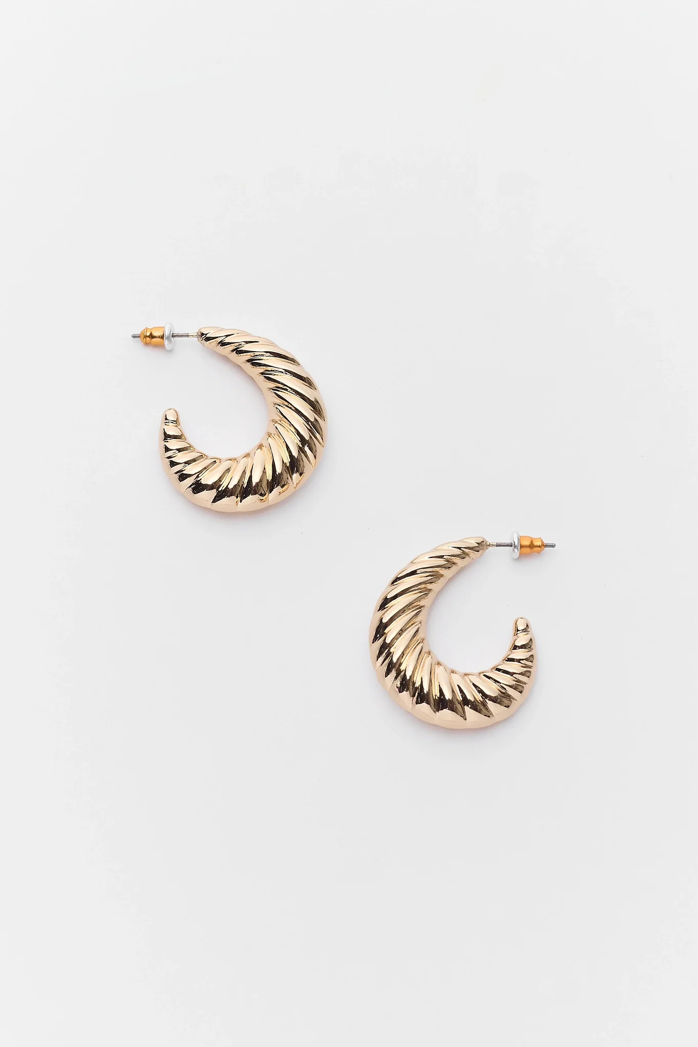 Gold Textured Hoop Earrings | Avara