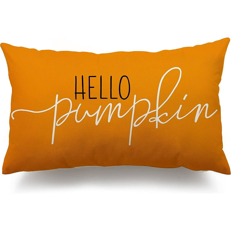 Fall Pillow Covers 12x20 inch, Linen Autumn Hello Pumpkin Throw Pillow Covers for Sofa Bedroom Ou... | Walmart (US)