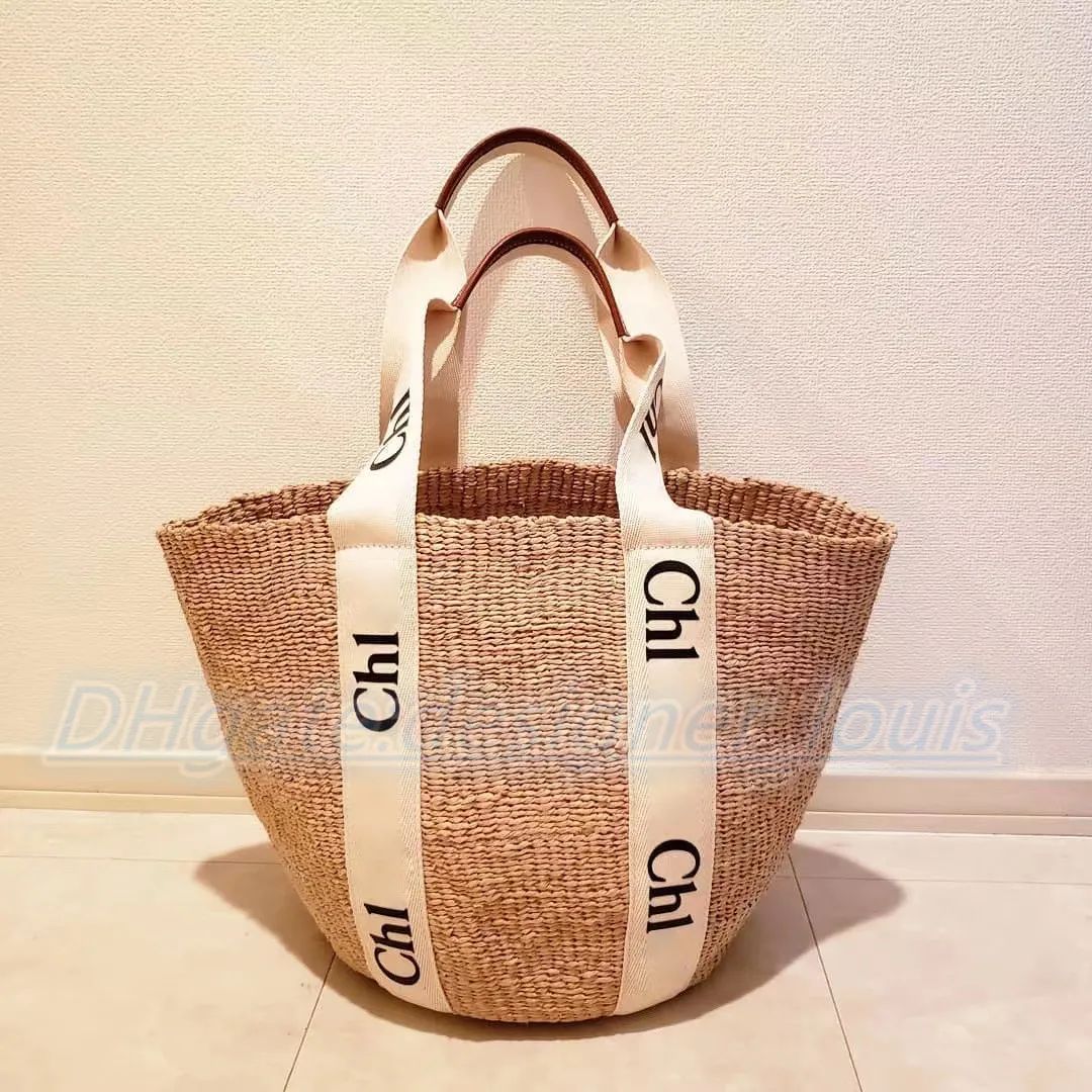 7A quality Luxury Designer woody the tote straw chole bag Vacation summer travel Women's men wall... | DHGate