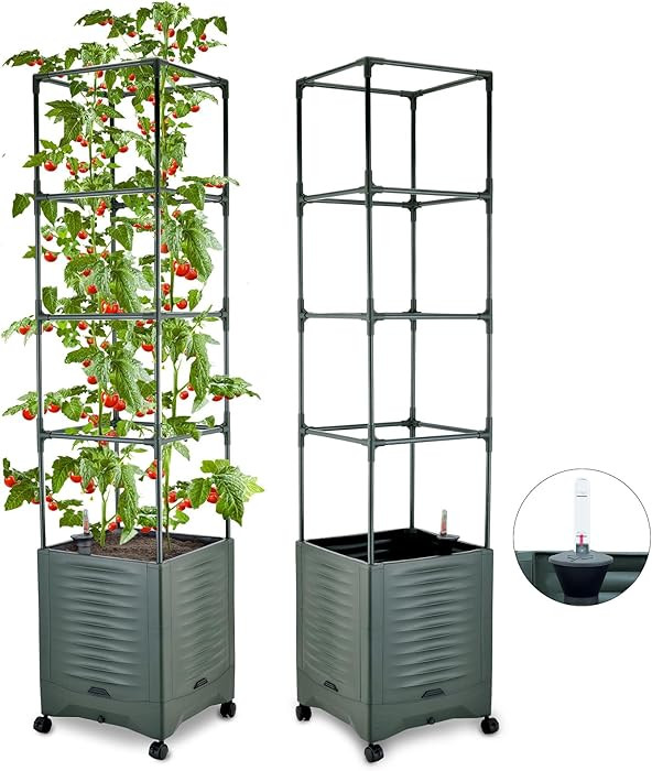 Tomato Planter Pot Tomato Box Raised Garden Bed 56.5" Tall Self-Watering and Water Indicator Plan... | Amazon (US)