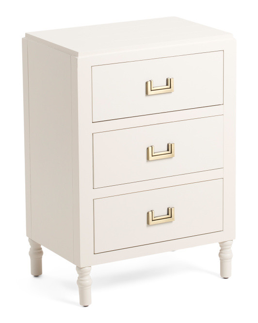 25in Samantha Three Drawer Side Table | Bedroom | Marshalls | Marshalls