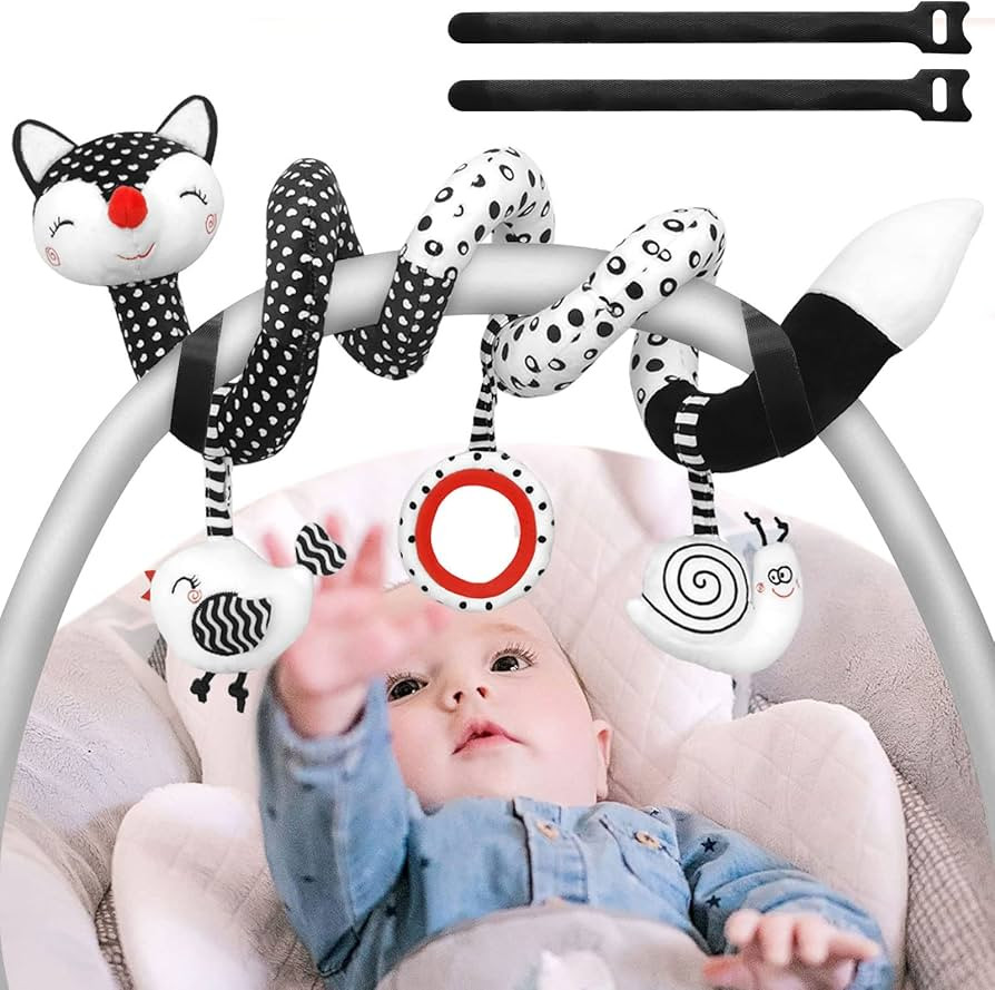 Car Seat Toys Black and White High Contrast Baby Toys for Newborn, Stroller Toys Newborn Toys Inf... | Amazon (US)