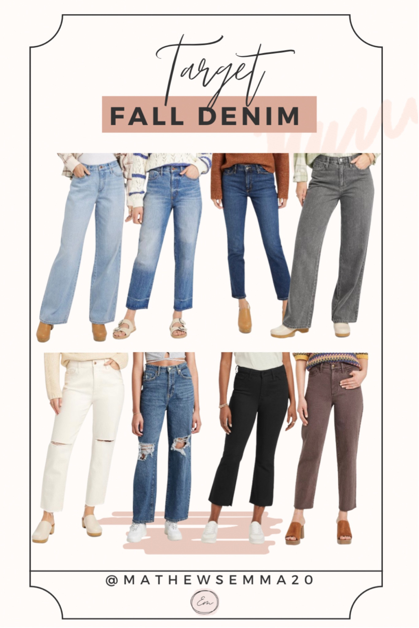 Target Fall Denim
Denim trends
Target denim
Fall jeans
Fall fashion
Fall trends
Target finds
Womens jeans
Womens denim
High waisted
Straight leg
Wide leg
Baggy jeans

#LTKstyletip #LTKunder50 #LTKunder100