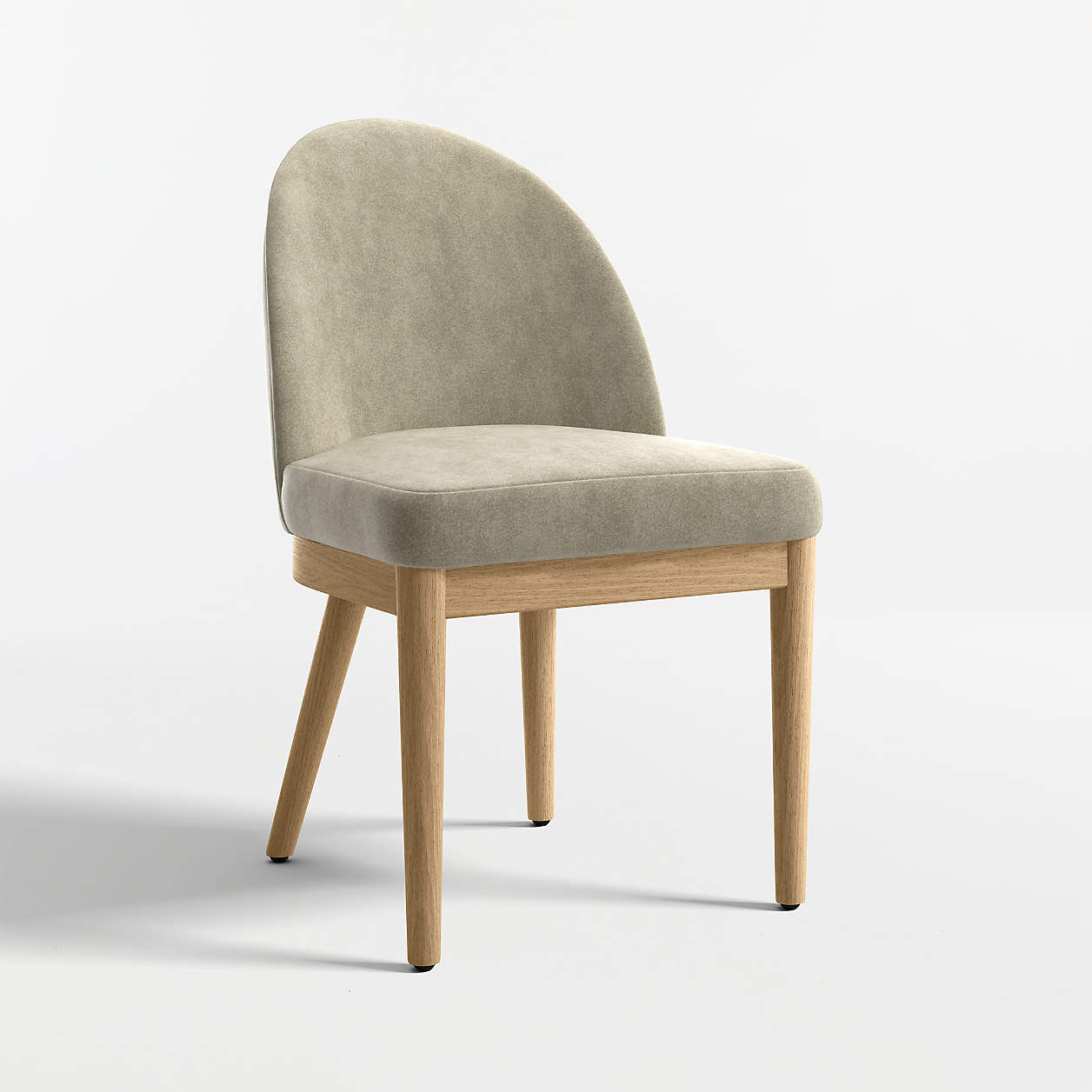 Ana Olive Green Velvet Dining Chair with Natural Wood Legs + Reviews | Crate & Barrel | Crate & Barrel