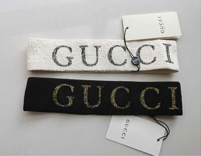 Gucci Elastic Headband Unisex White / Black One Size fits All | eBay US