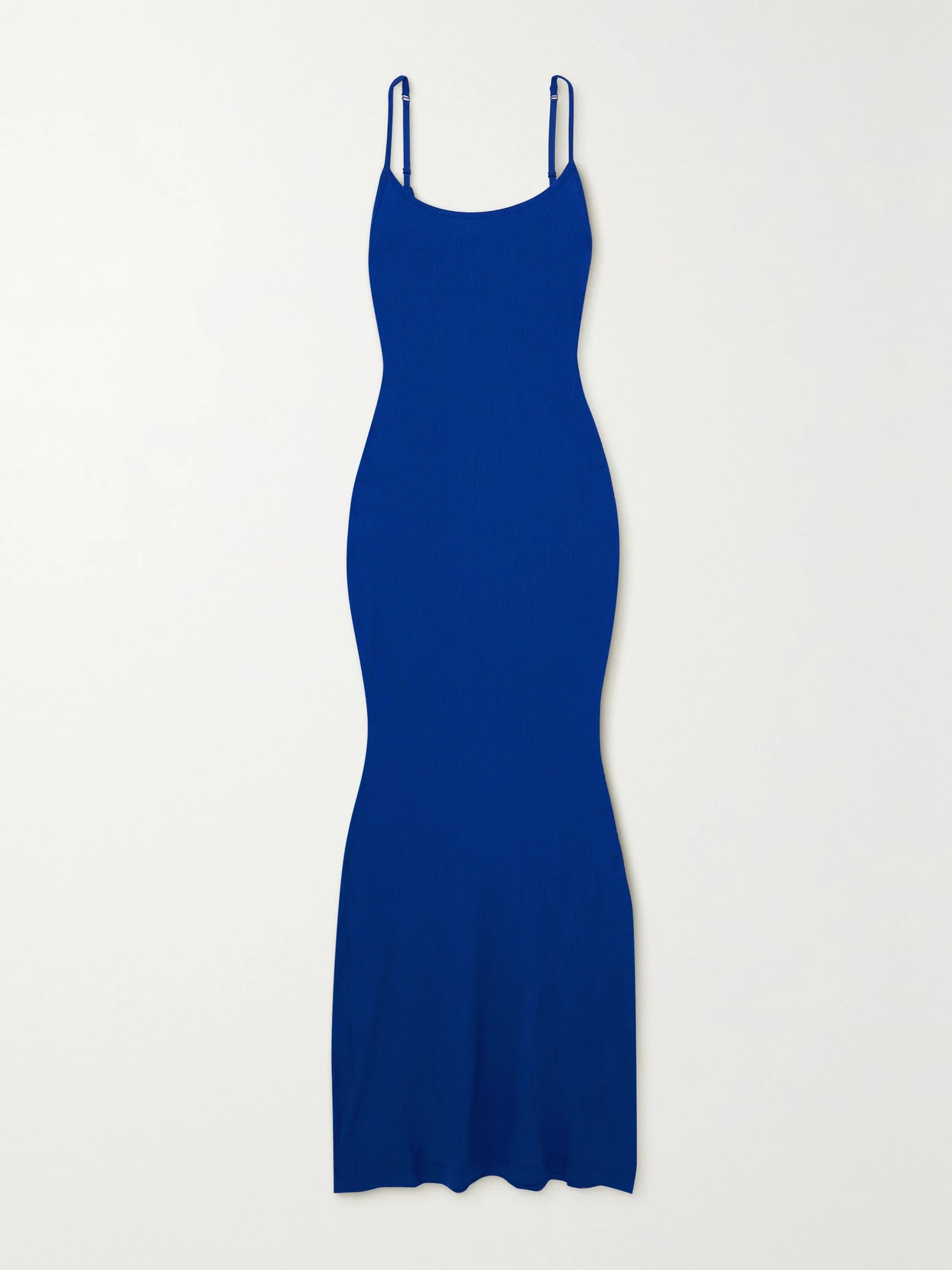 Skims - Soft Lounge Rib Long Slip Dress - Cobalt | NET-A-PORTER (UK & EU)