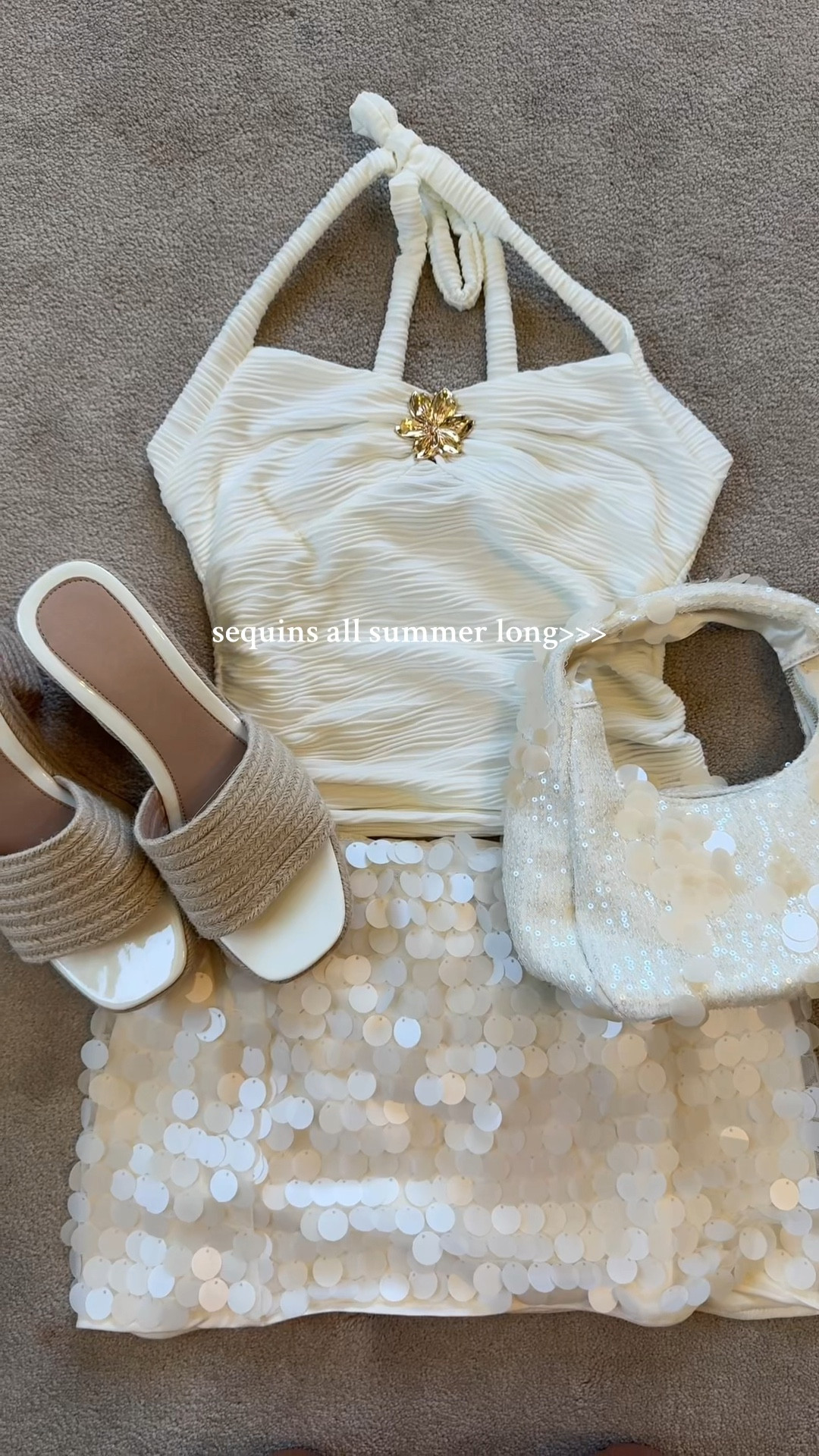 summer sequin outfits, shein haul, ibiza outfits, peppermayo outfits, desi tops, sequin tops, summer accessories, summer purses, shein 