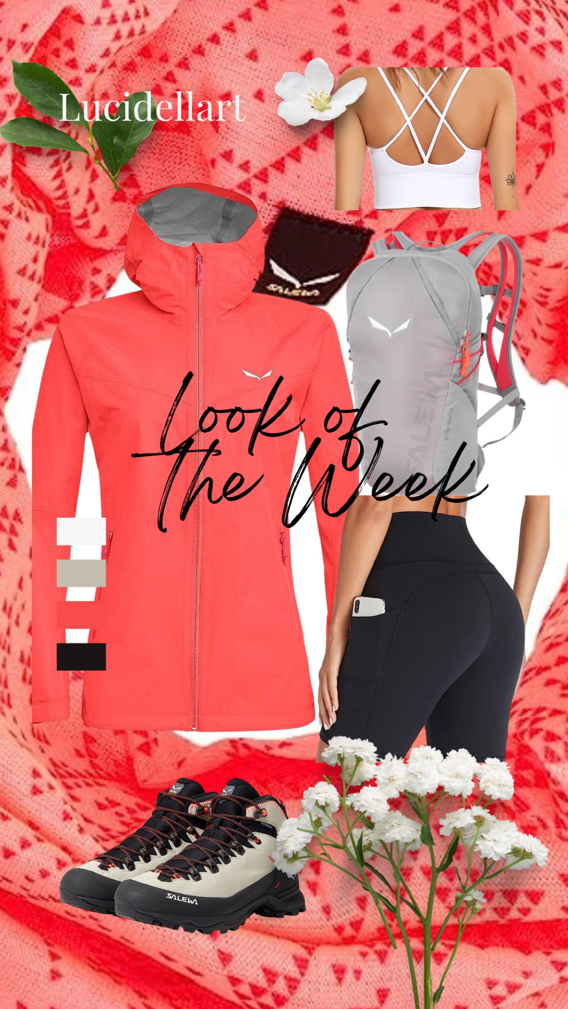 Outfit montagna estate trekking look mountain shoes zaino kway moda montagna 2023 pantaloni e top da trekking look estivo per passeggiata

#LTKeurope #LTKstyletip #LTKFitness