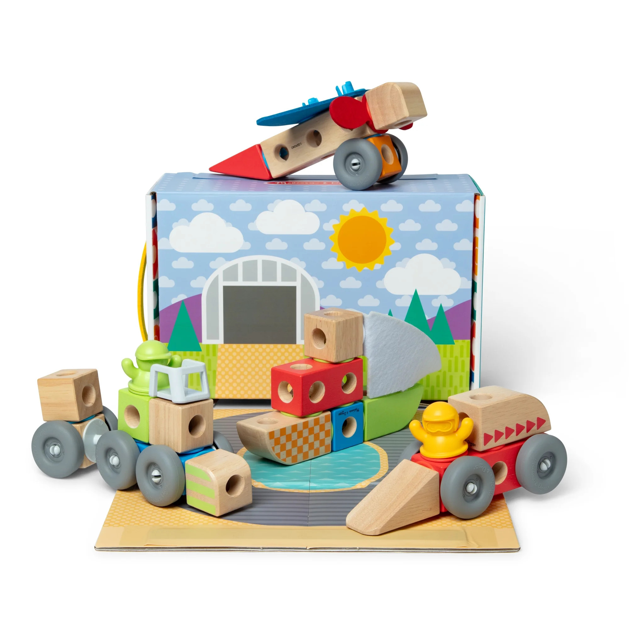 Melissa & Doug Blockables™ Vehicles Snap and Play, Mix and Match Connectable Wooden Building Bl... | Walmart (US)