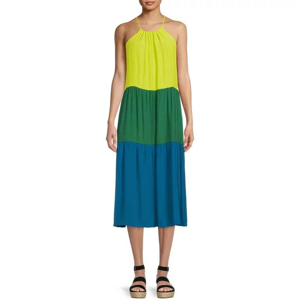 Time and Tru Women's and Women's Tiered Maxi Dress Cover-Up | Walmart (US)