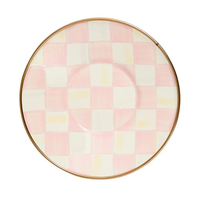 Rosy Check Tea Glass Saucer | MacKenzie-Childs