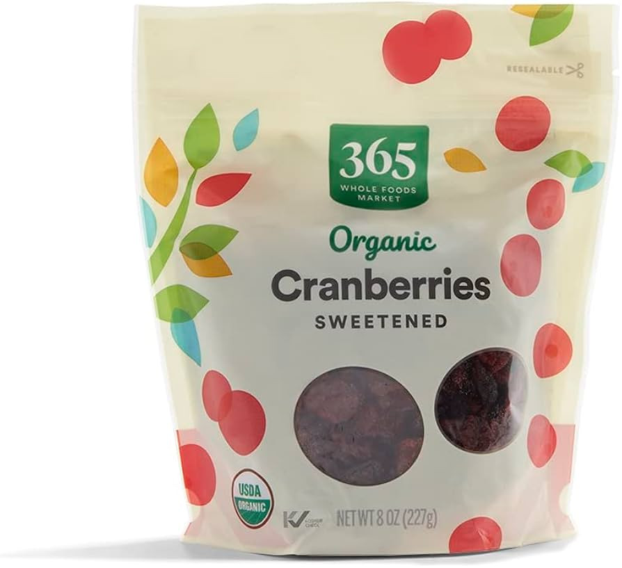 365 by Whole Foods Market, Organic Dried Sweetened Cranberries, 8 Ounce | Amazon (US)