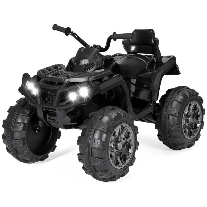 12V Kids Ride-On 4-Wheeler Quad ATV Car w/ 3.7mph Max, Bluetooth, Head | Best Choice Products 