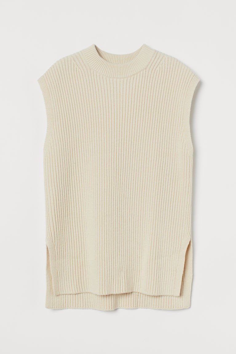 H & M - Oversized Sweater Vest - Beige | H&M (US + CA)