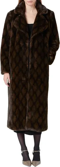 Diamond Pattern Faux Fur Coat | Nordstrom