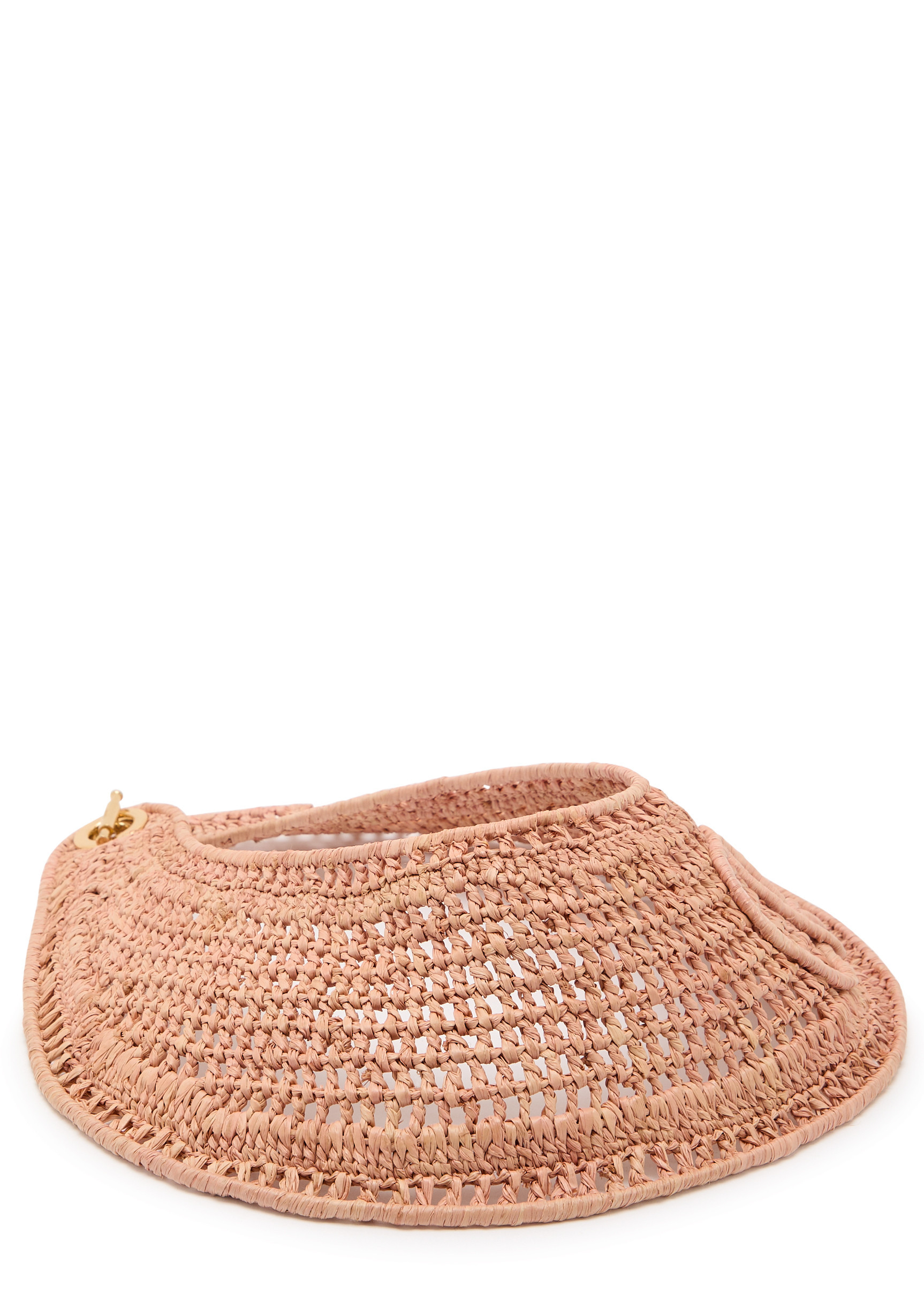 Chloé logo-embroidered raffia visor | Harvey Nichols