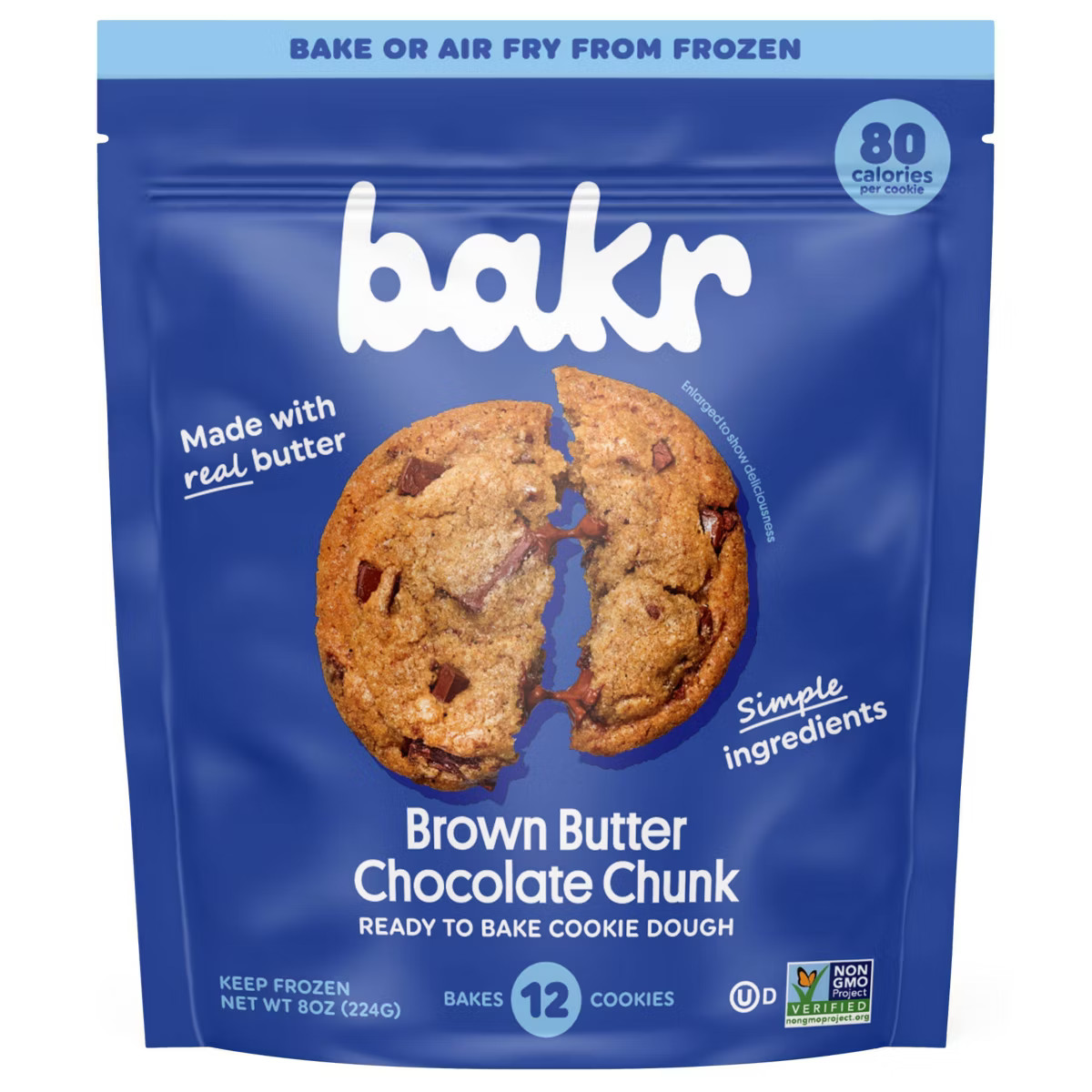 BAKR Brown Butter Chocolate Chip Frozen Cookie Dough - 8oz | Target