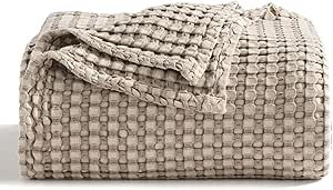 Bedsure Cooling Cotton Waffle King Size Blanket - Soft, Lightweight and Breathable Rayon Derived ... | Amazon (US)