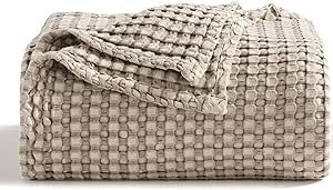 Bedsure Cooling Cotton Waffle Queen Size Blanket -Lightweight Breathable Blanket of Rayon Derived... | Amazon (US)