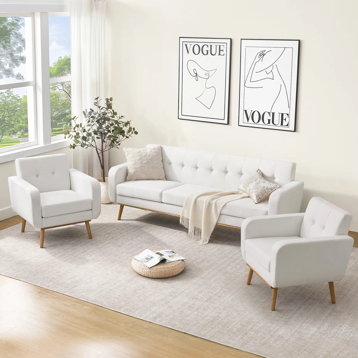 3 Piece Living Room Sofa Set | Wayfair North America